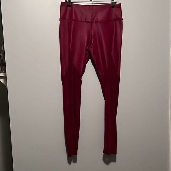 90 Degree By Reflex Women's Maroon Mesh  Leggings - Picture 1 of 6